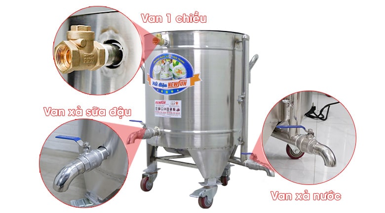 Bộ 3 van xả được trang bị thuận tiện