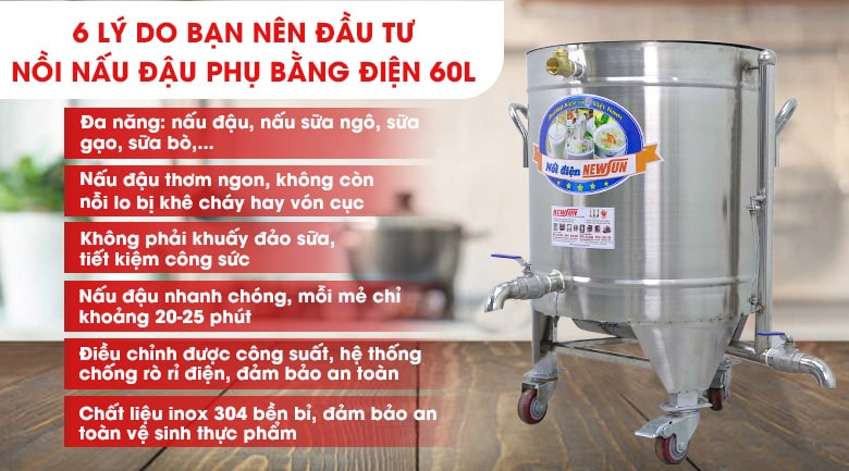 Lý do nên sử dụng nồi nấu đậu bằng điện 60L