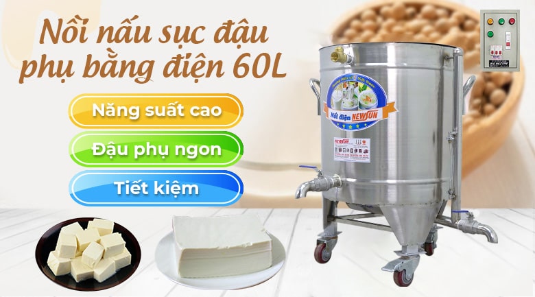 Hình ảnh nồi nấu đậu bằng điện 60L