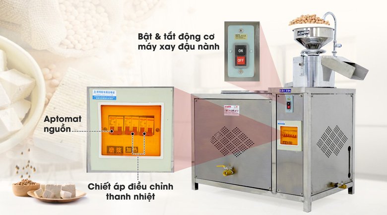 Máy làm đậu phụ công nghiệp 100kg Bảng điều khiển đơn giản, dễ thao tác, vận hành máy