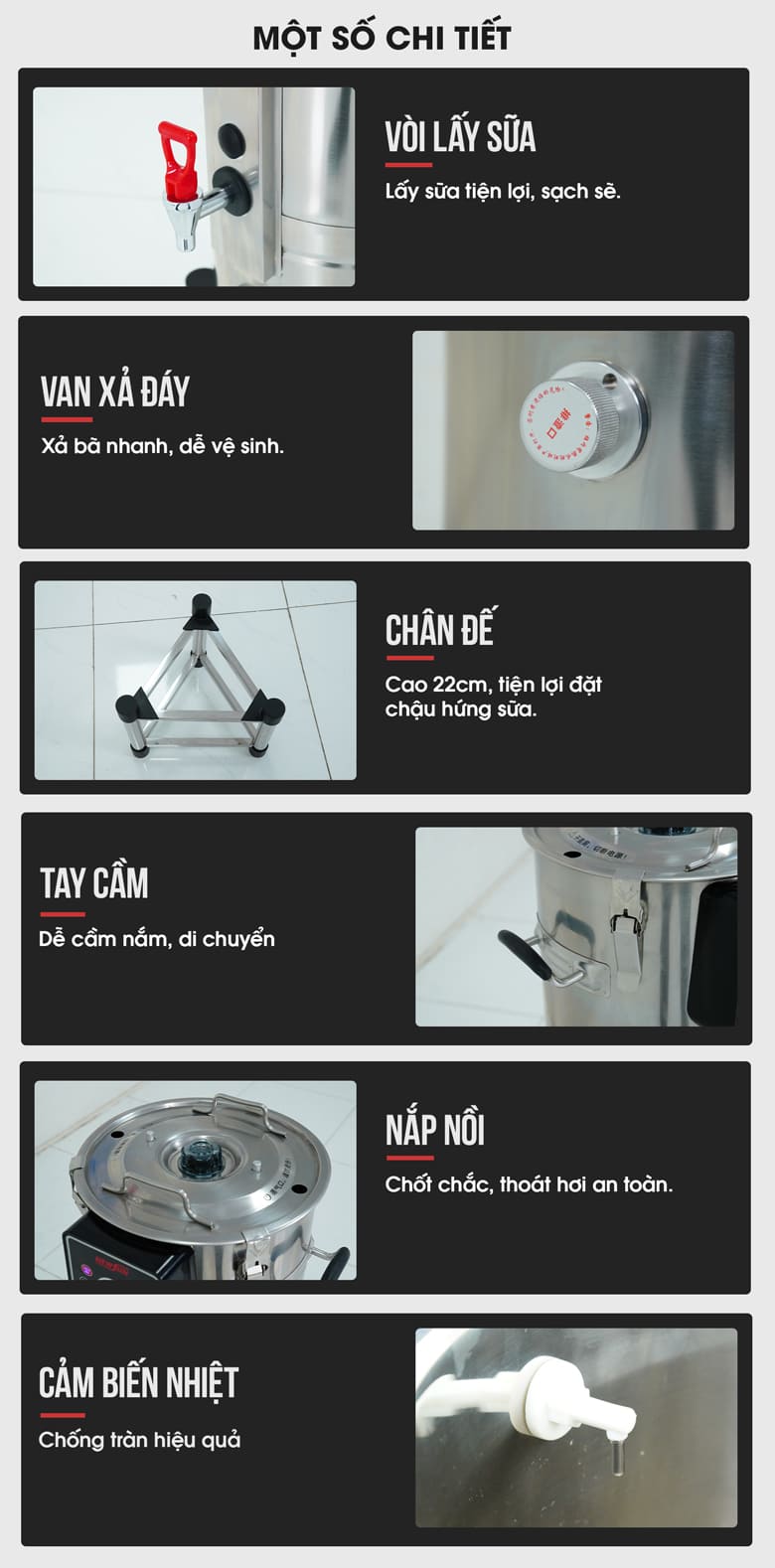 Một số chi tiết của máy
