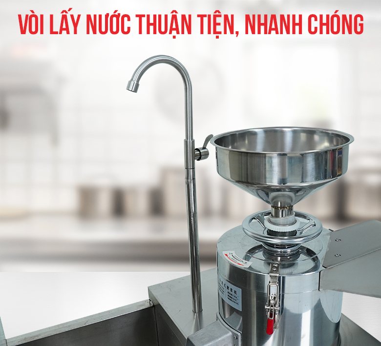 Vòi cấp nước tiện lợi trang bị trên máy xay nấu đậu nành liên hoàn